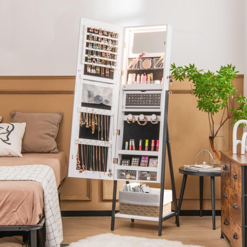 Hivvago Freestanding Jewelry Cabinet with Full-Length Mirror