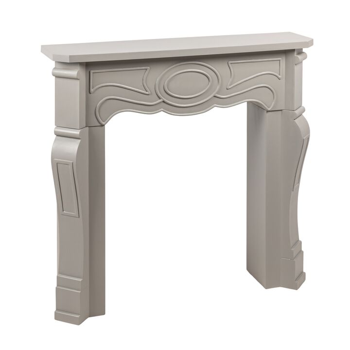 Small Victorian Decorative Fireplace Mantel, Grey