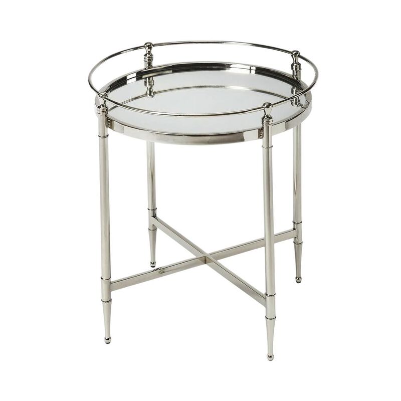 Butler Specialty Crosby Metal & Mirrored Side Table, Silver image number 0
