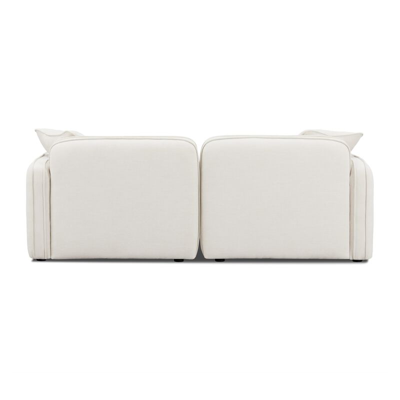 Travie Sand Upcycled Linen Modular Loveseat image number 3