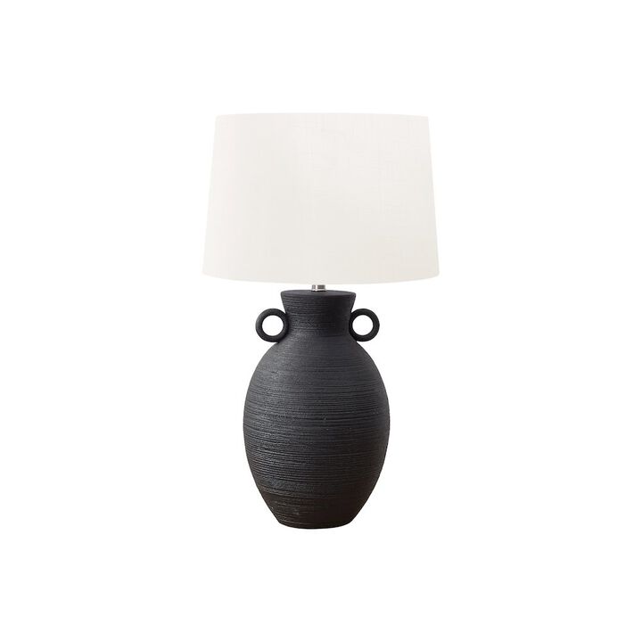 Lighting, 30"H, Table Lamp, Black Ceramic, Ivory / Cream Shade, Transitional