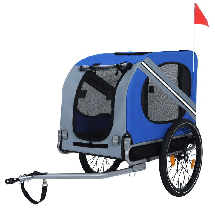 66LB Capacity Foldable All-Terrain Dog Bike Trailer-Steel Frame for Outdoor Adventures