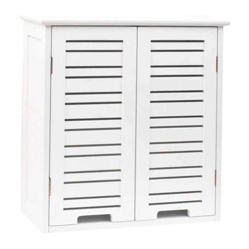 Wood Bathroom Wall Cabinet – Space-Saving Storage with Louver Doors