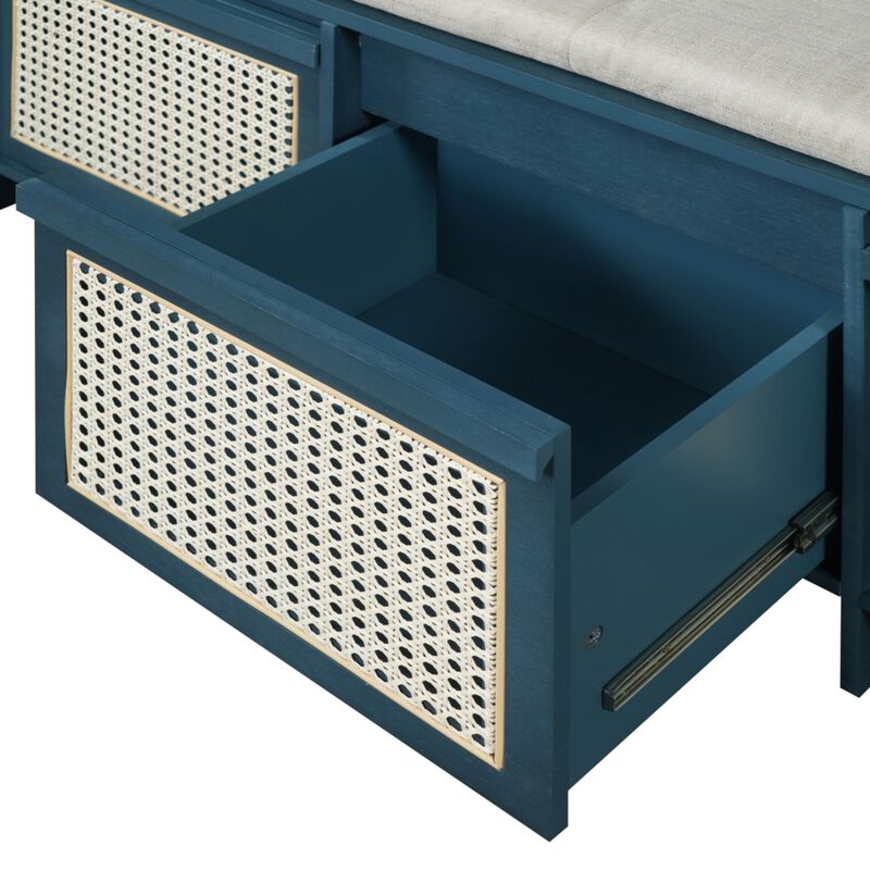 Seckbo Retro Button Tufted Upholstered Storage Bench image number 8