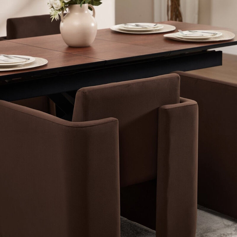 Envelor Modern Velvet Upholstered Barrel Accent Chair with Solid Wood Legs image number 6