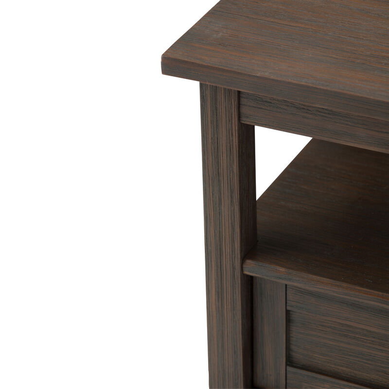 Warm Shaker SOLID WOOD 20 inch Wide Rectangle Transitional End Side Table in Farmhouse Brown