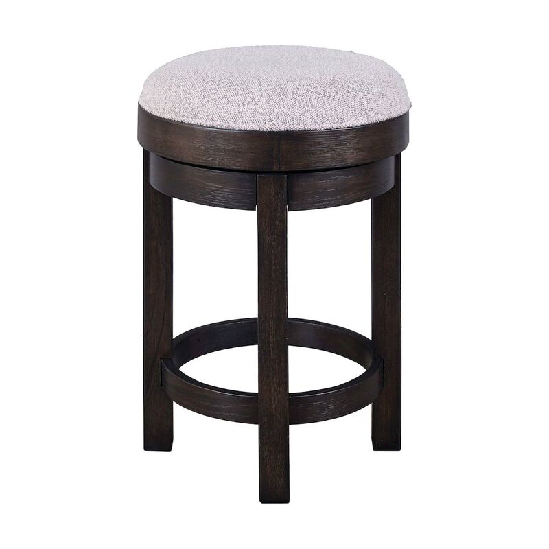 Liberty Furniture Swivel Console Stool 25" Height  - Peppercorn Oak Wood with Taupe Linen image number 3