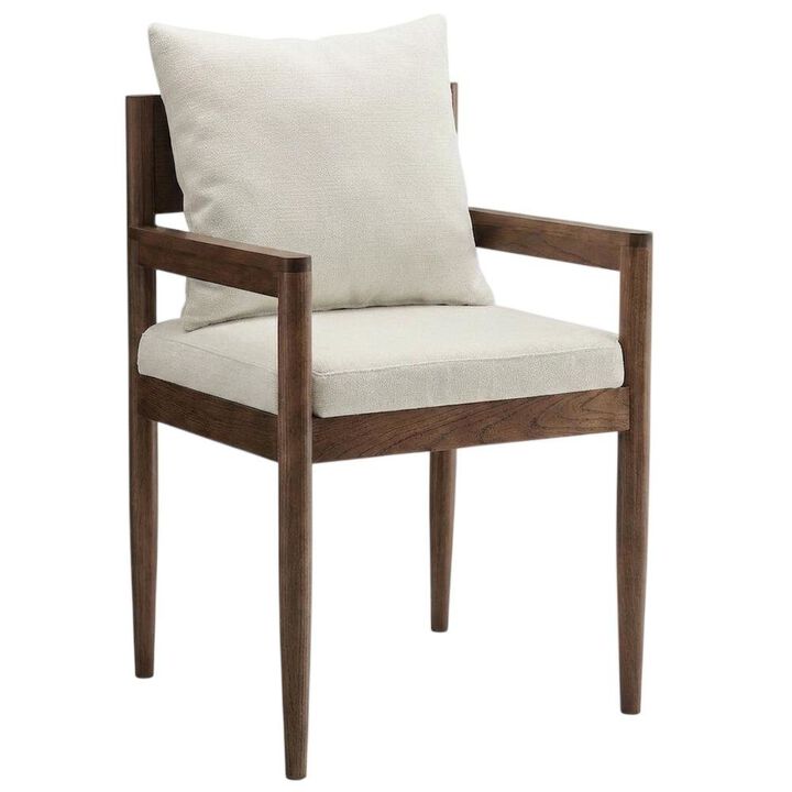 Wood Dining Armchair with Cushioned Seat for Kitchen or Dining Room, Charcoal