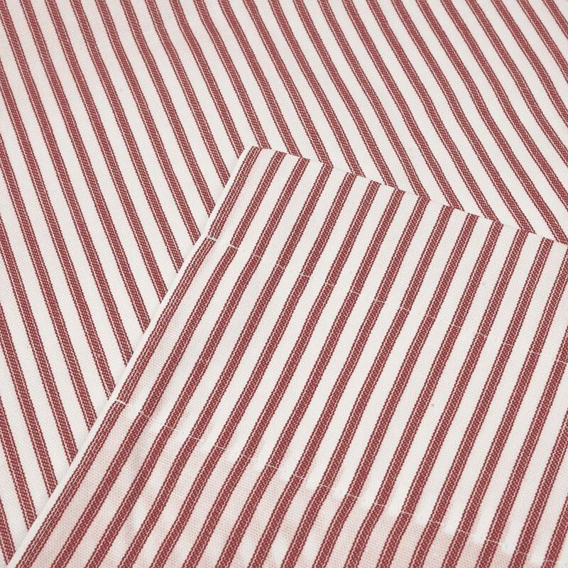 Ellis Curtain Plaza Classic Ticking Stripe Printed on Natural Ground Tailored Panel Pair with Tiebacks