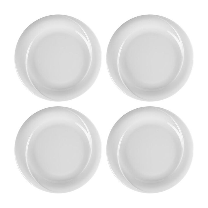 Porcelain X-tanbul dia.11.5" Round White Porcelain Plate (Set of 4)