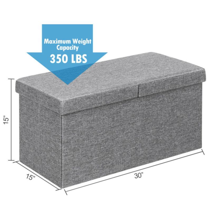 Hivvago 30 Inch Folding Storage Ottoman with Lift Top