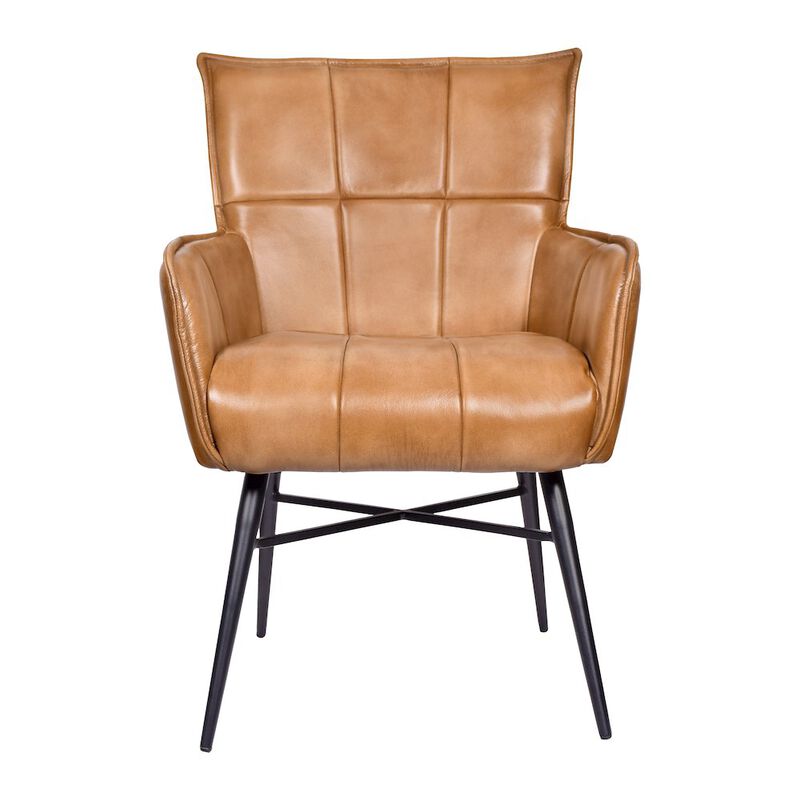 Alex Hamilton Gabriel Genuine Leather Armchairs in Caramel