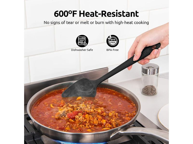 U-Taste Silicone Spatula Set with 600 Degrees Fahrenheit Heat Resistant