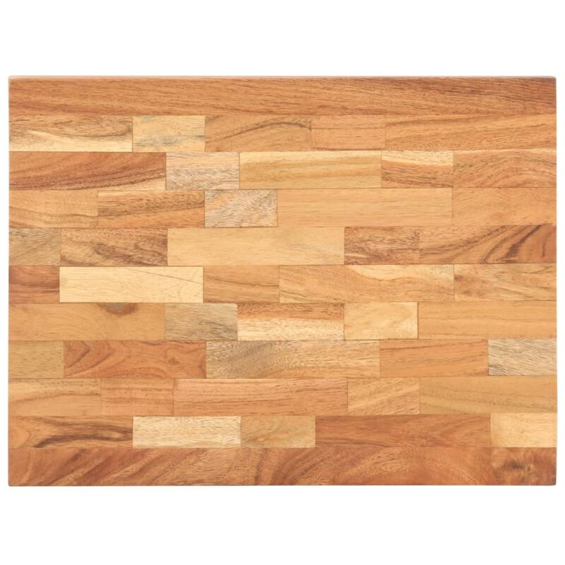 "vidaXL Solid Acacia Wood Chopping Board with Unique Strip Design and Finger Groove - Essential Kitchen Cutting Board, Brown, Ready-To-Use, Perfect for Herbs, Vegetables, Meats and Fish, 15.7 x 11...