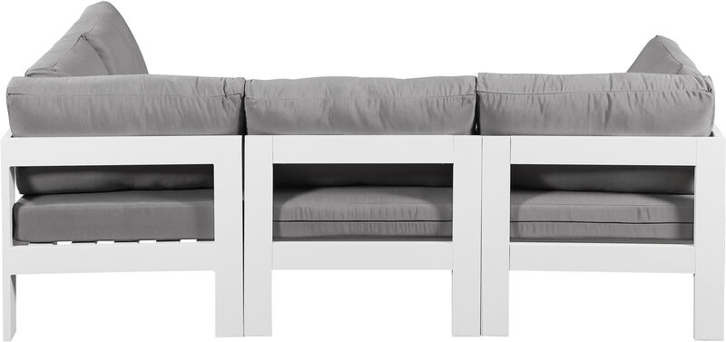 Meridian Furniture Nizuc Grey Water Resistant Fabric Outdoor Patio Modular Sectional image number 5