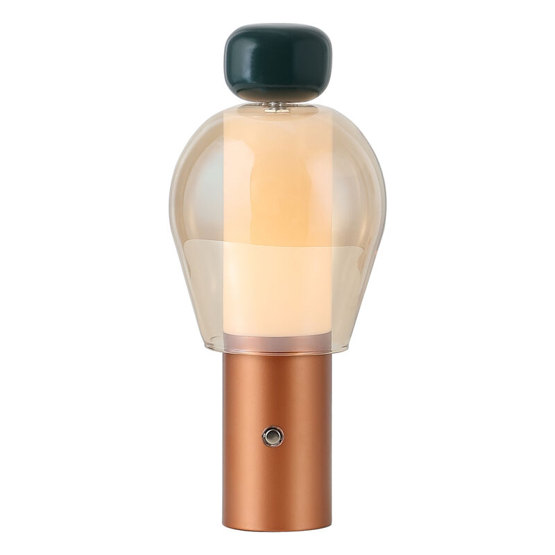 Evonne 10.75" Modern Glam Candle-Style Rechargeable/Cordless Dimmable Integrated LED Table Lamp with Touch Sensor