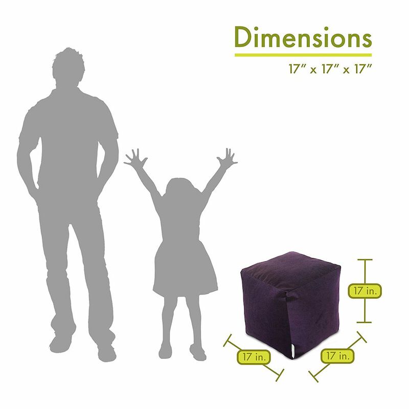 Majestic Home Goods Cube Pouf Villa Aubergine