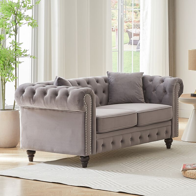 Fadhed Modern Chesterfield Loveseat image number 6