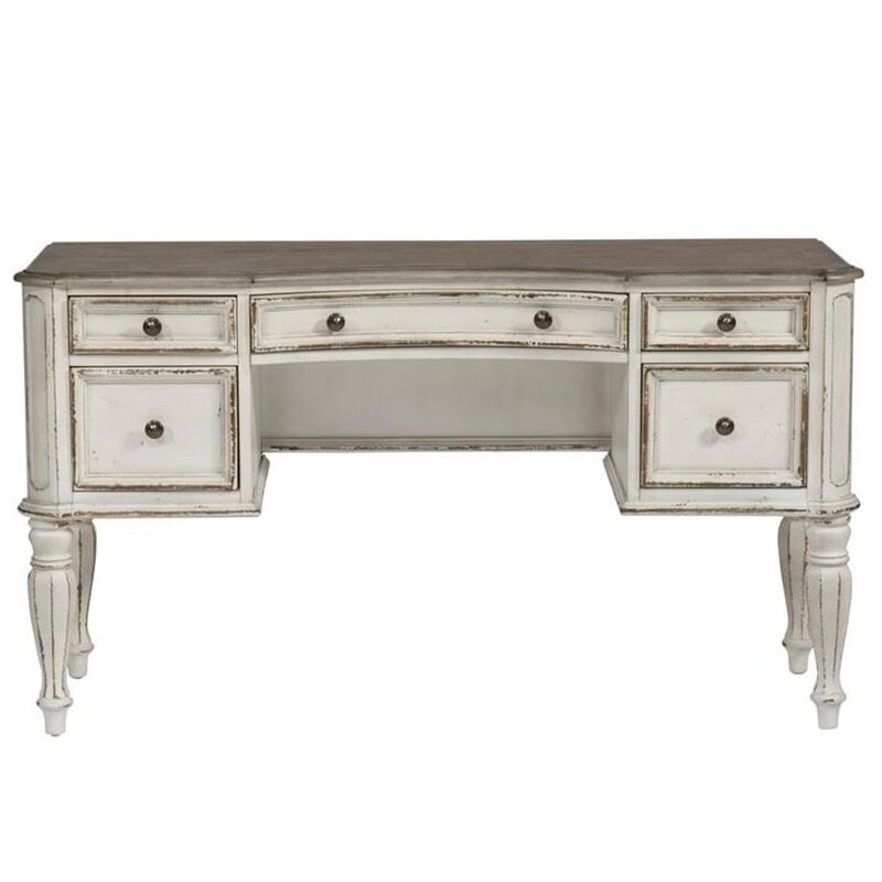 Liberty Furniture Magnolia Manor Vanity Desk in Antique White image number 1