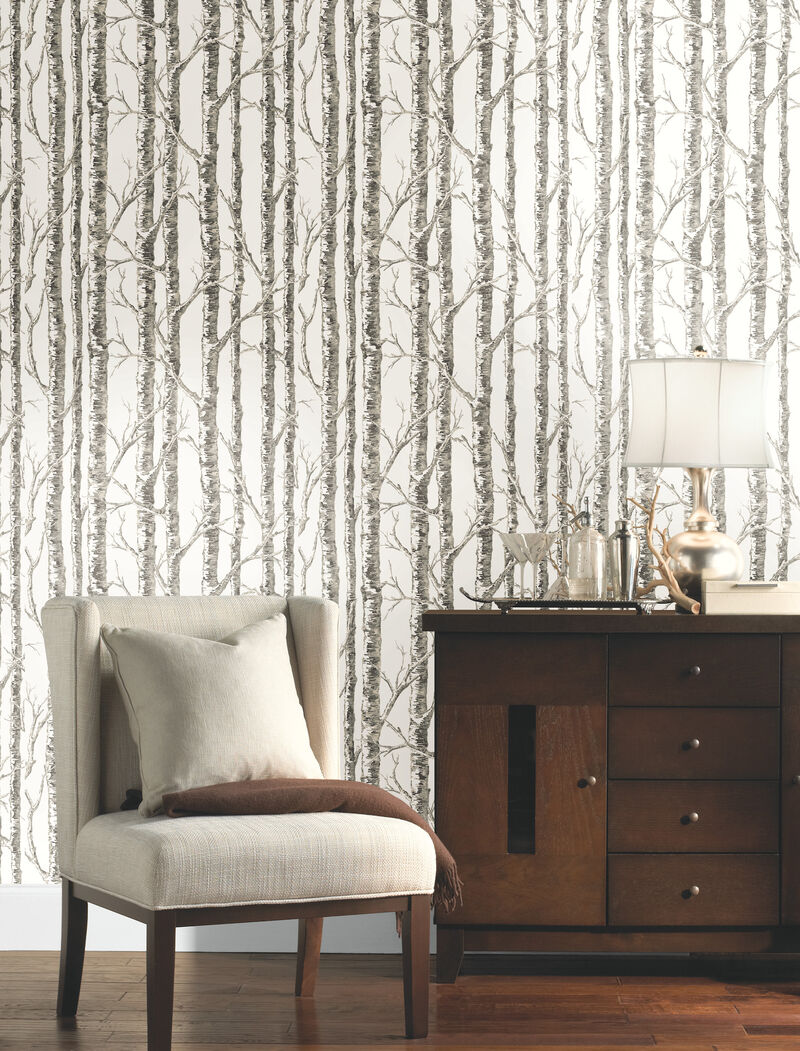 Paper Birch White & Grey Wallpaper image number 2