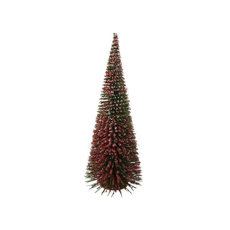 Willow Wood Flocked Tree with Faux Berries, Sugar Red & Green image number 0