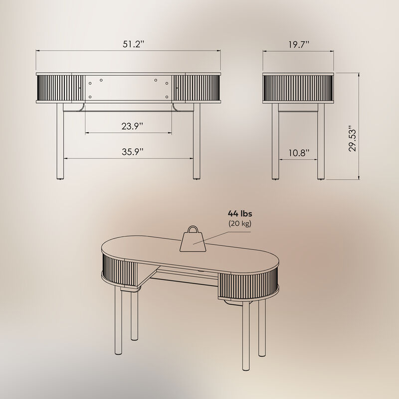 WERMO Writing and Makeup Vanity Desk.