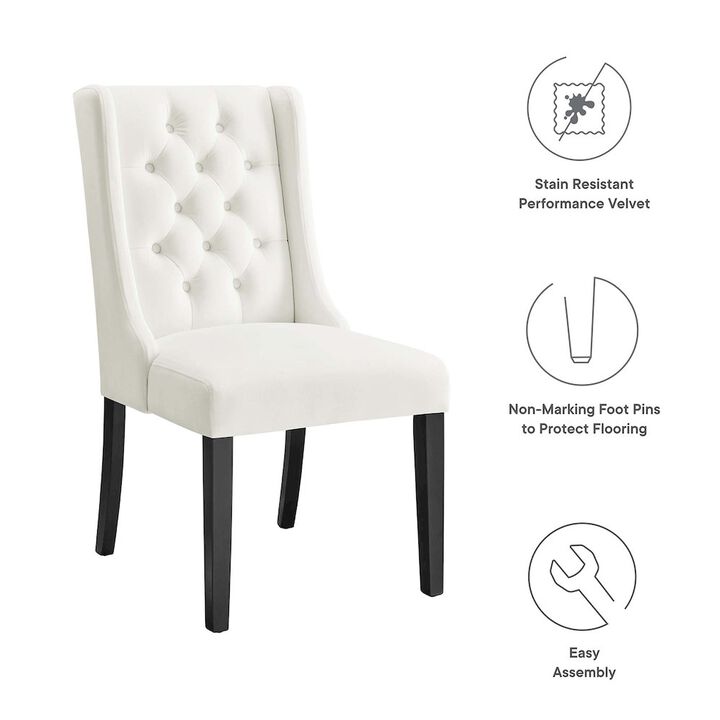 Modway Baronet Velvet Set of 2 Dining Chairs with White Finish EEI-5013-WHI
