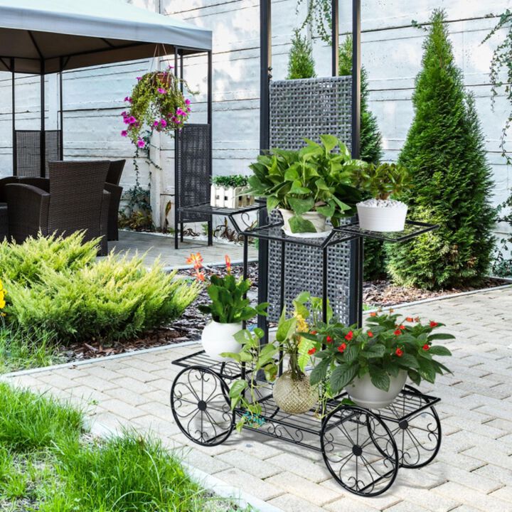 Hivvago 6-Tier Garden Cart Flower Rack Display Decor Pot Plant Holder