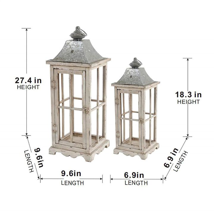 Clihome Wooden Candle Lantern Decorative Lantern Holder Decor for Outdoor, Home Garden Wedding