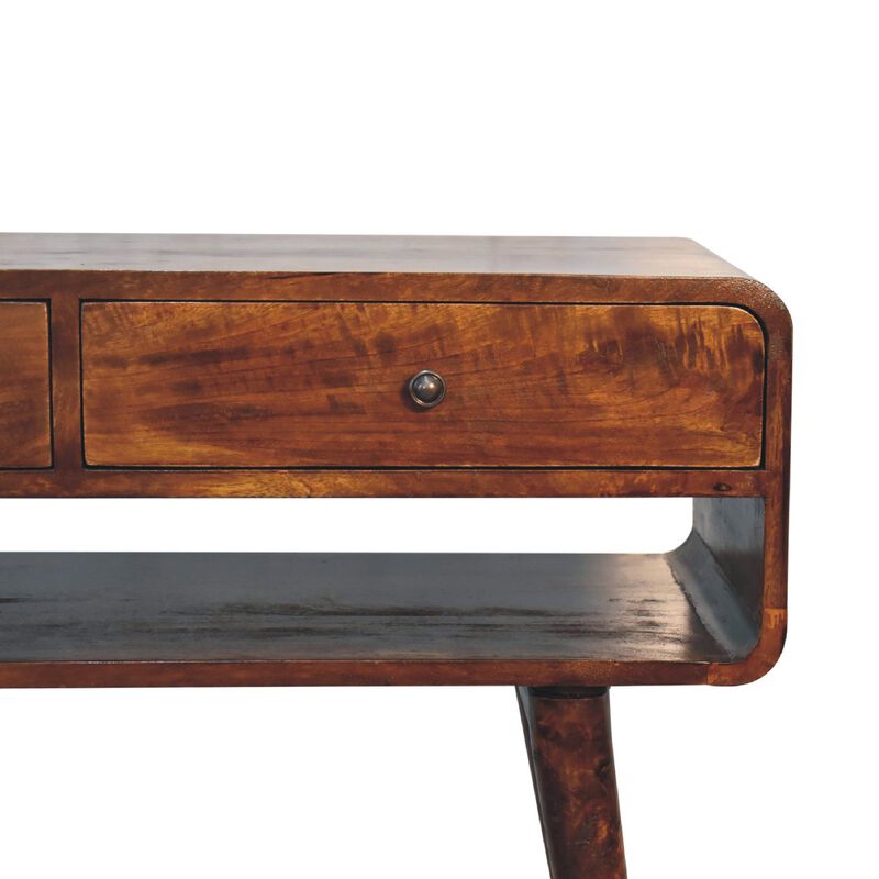 Sonata  Solid Wood Chestnut 2Drawer Console Table