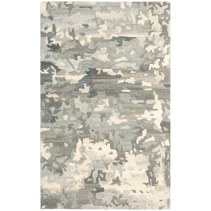 HomeRoots Wool Abstract Hand Tufted Runner Rug
