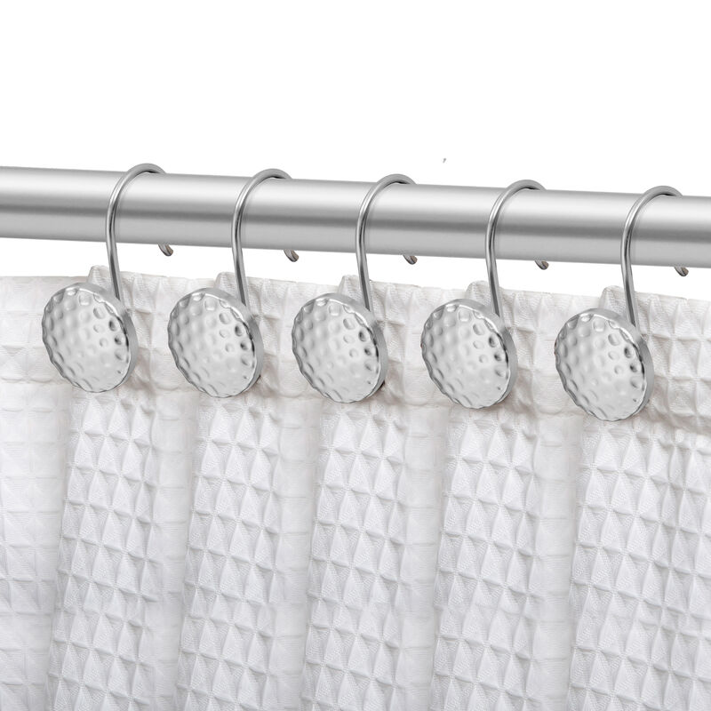 Metal Shower Curtain Hooks, Set of 12 image number 1