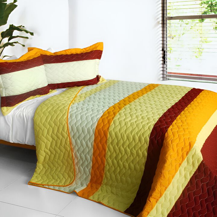 Full Queen Angels Walk on Through 3 Piece Patchwork Quilt Bedding Set