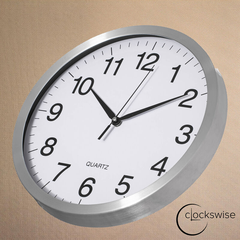 Clockswise 14-in Round Quartz Wall Clock Non-Ticking
