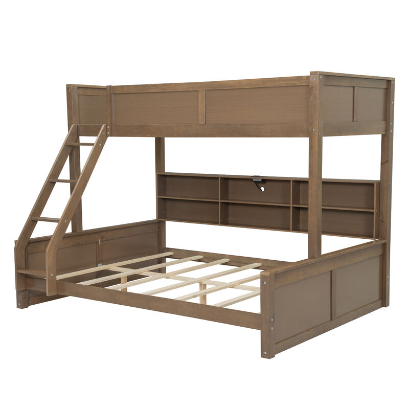 Whisen Bunk Bed with Storage Cabinets and USB Ports