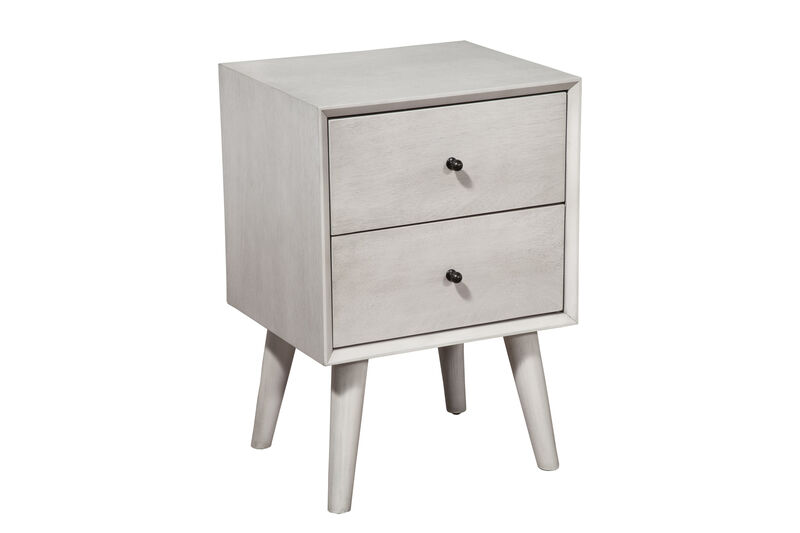 Alpine Furniture Flynn Mid Century Modern 2 Drawer Nightstand image number 0