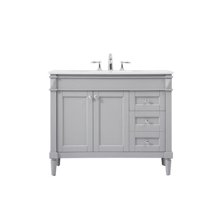 Elegant Kitchen and Bath 42 inch Single bathroom vanity in grey