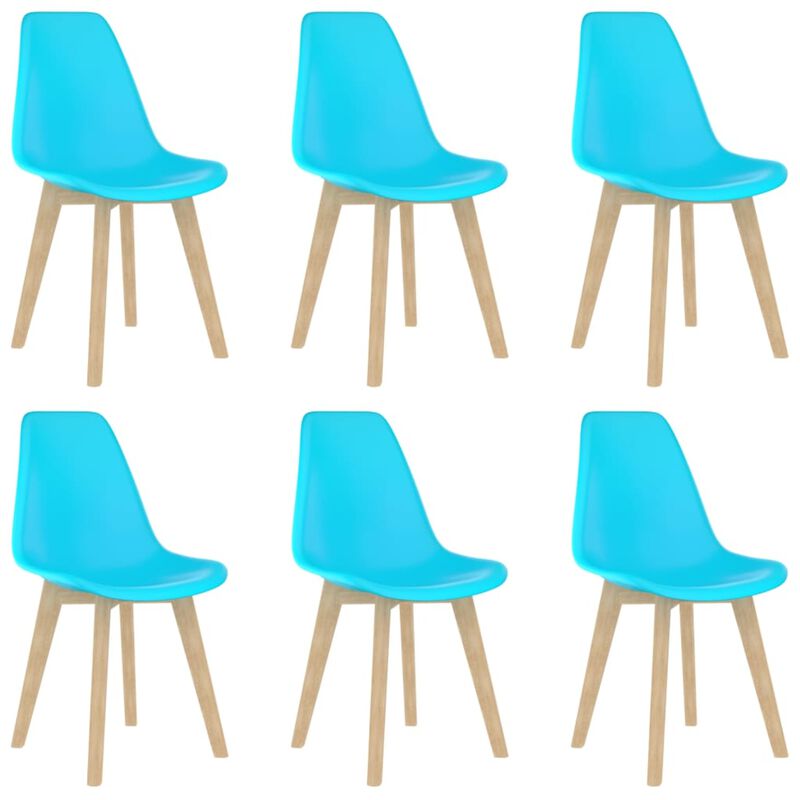 vidaXL Dining Chairs 6 pcs Blue Plastic