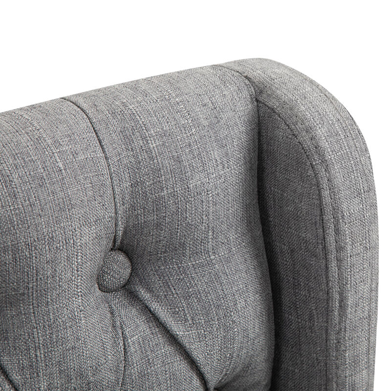 Hivvago Set of 2 Upholstered Bar Stools with Wingback Design image number 7