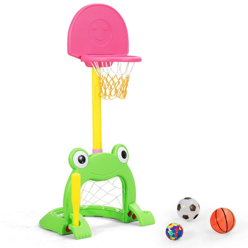 3-in-1 Kids Basketball Hoop Stand Set for Active Play