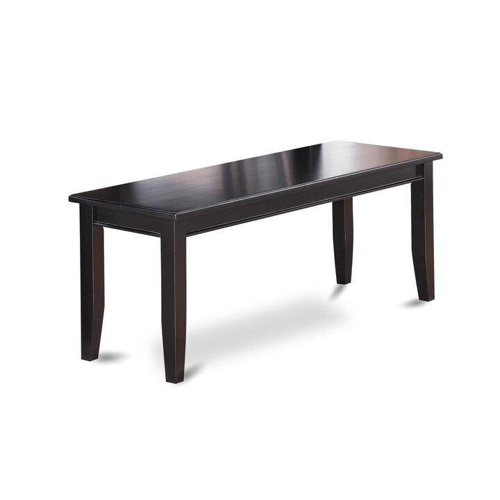 East West Furniture Dudley  Dining  Bench  with  Wood  Seat  in  Black  Finish