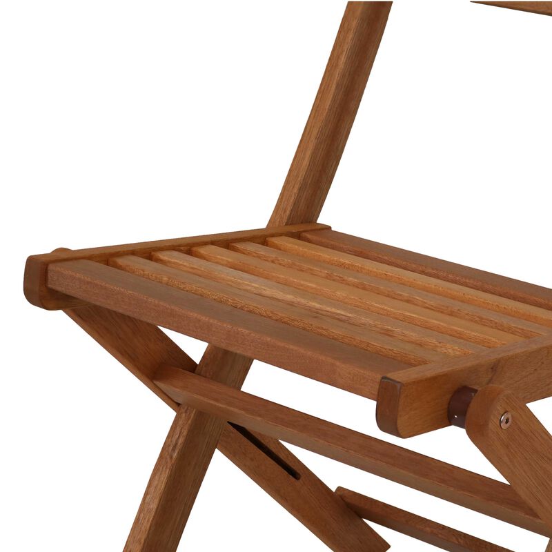 Sunnydaze Meranti Wood Folding Patio Dining Chair - Set of 2