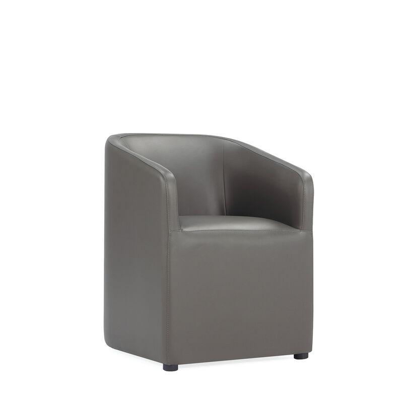 Anna Round Dining Arm Chair in Gray