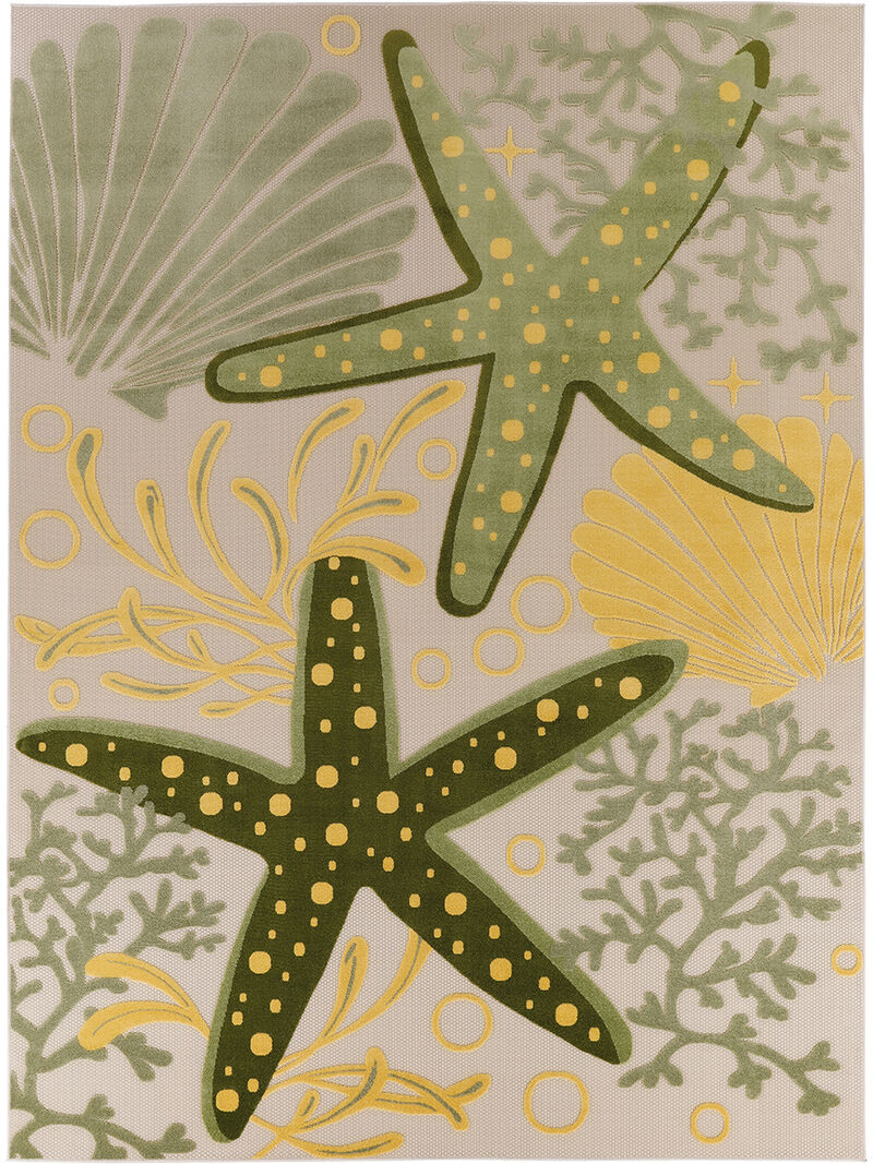 Aloha ALH24 Green/Yellow 9' x 12' Rug