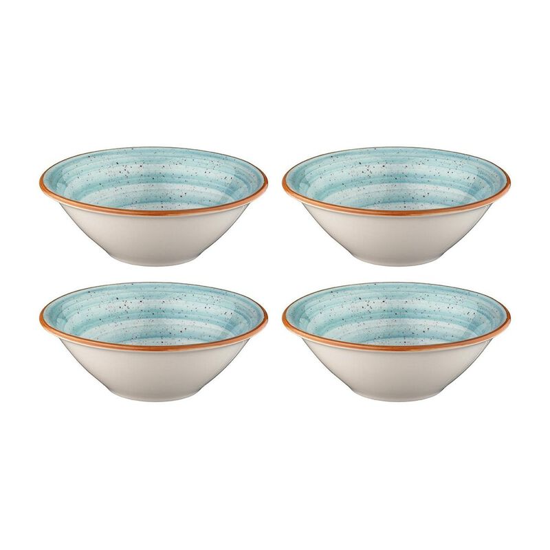 Aqua dia.6.25" h:2" 13 oz. Round Blue Vitrified Bowl (Set of 4) image number 0