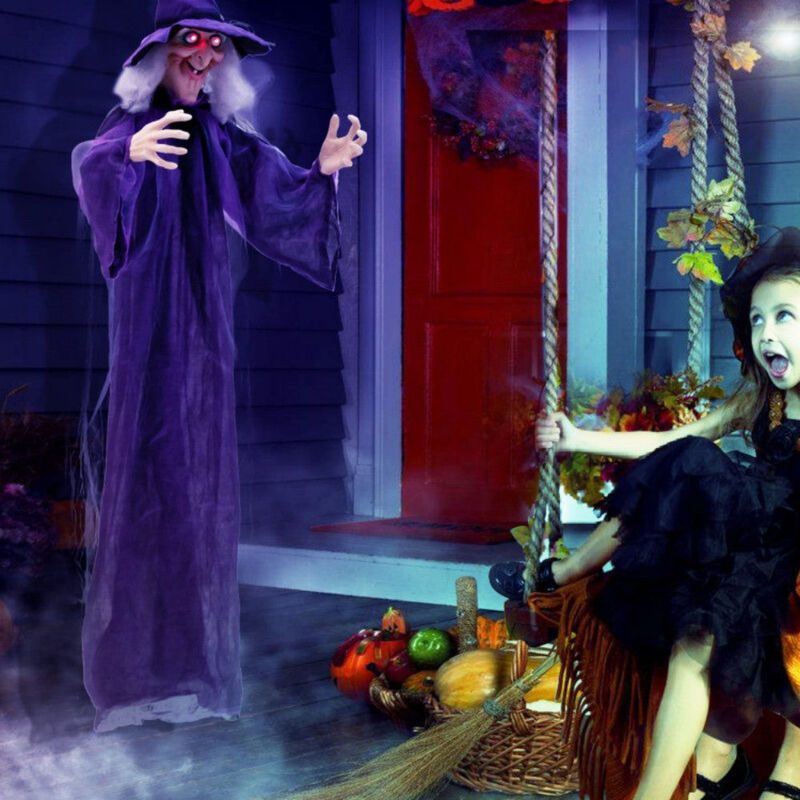 6ft Halloween Decoration Spooky Sound-Activated Hanging Witch with Voice and Motion Sensor image number 4