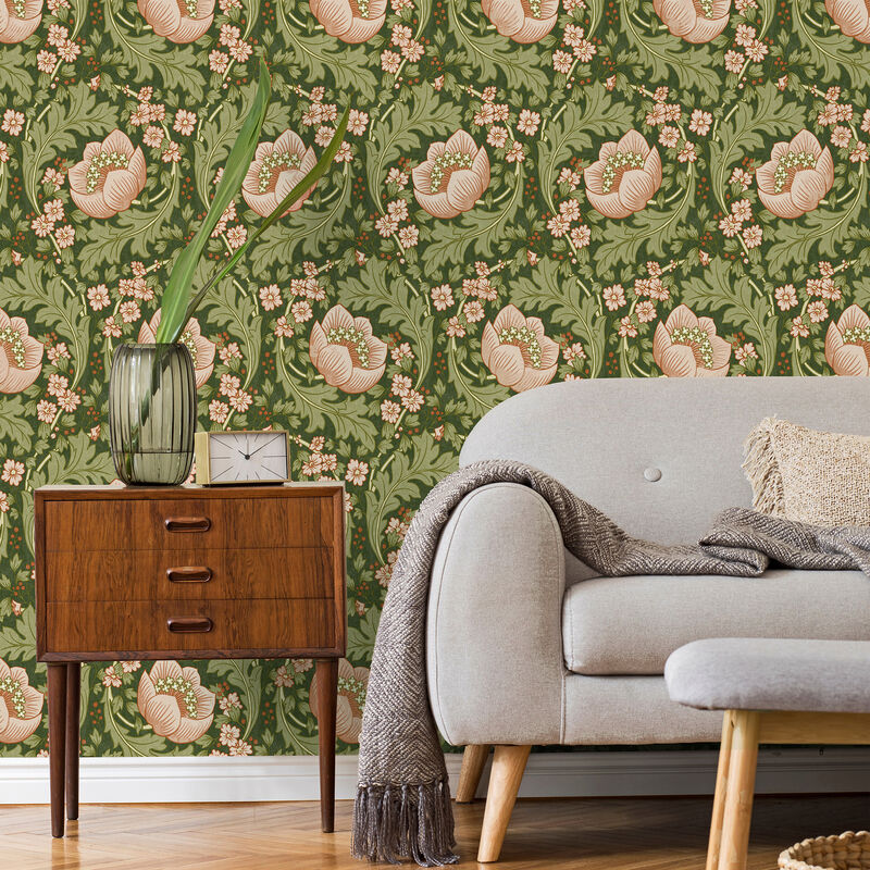 Claes Pink Floral Wallpaper image number 3