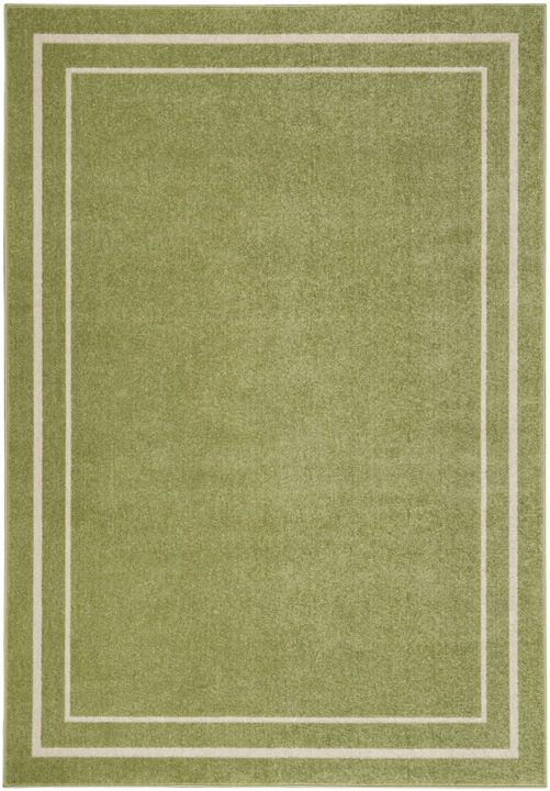 HomeRoots 8' X 10' Green And Ivory Indoor Outdoor Area Rug
