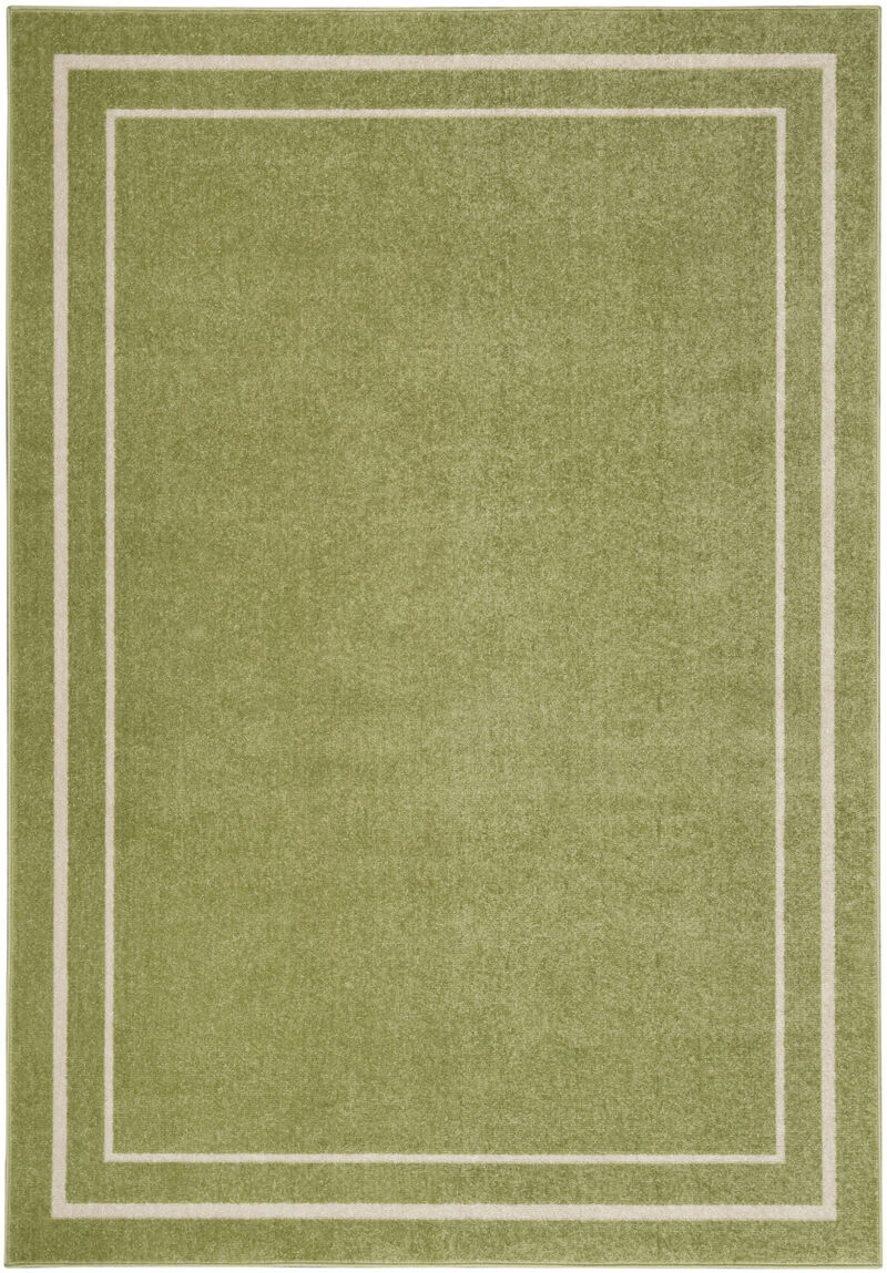 HomeRoots 8' X 10' Green And Ivory Indoor Outdoor Area Rug image number 0