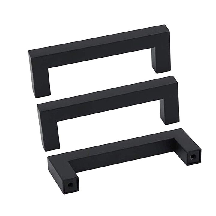 goldenwarm 2 Pack Black Cabinet Pulls 5in Drawer Pulls Modern Kitchen Cabinet Handles Black Dresser Stainless Steel Hardware